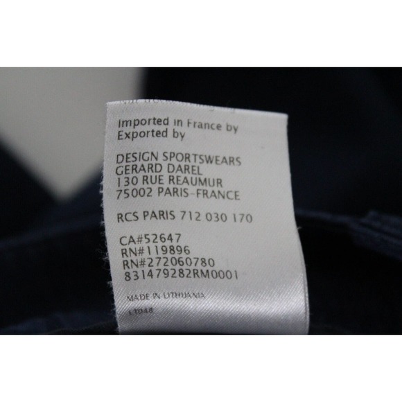 Gerard Darel Pants 6 38 Navy Blue Flat Front Straight Leg Chinos Cotton Pockets - Picture 4 of 9